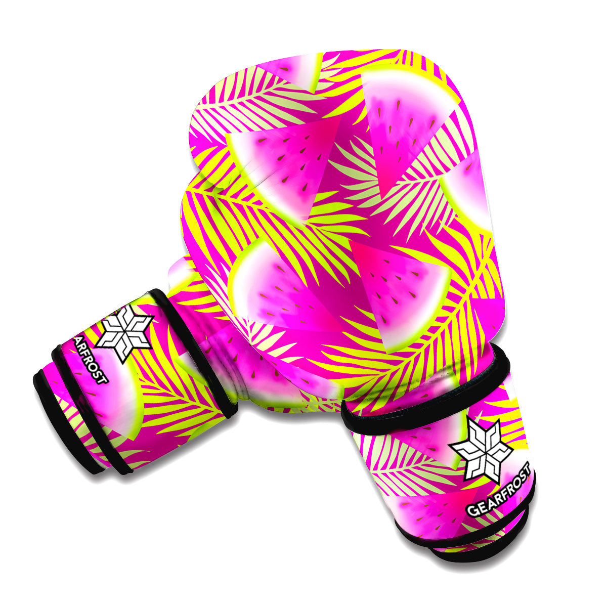 Purple Tropical Watermelon Pattern Print Boxing Gloves