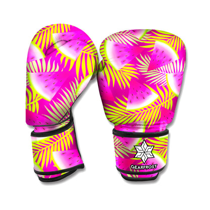Purple Tropical Watermelon Pattern Print Boxing Gloves