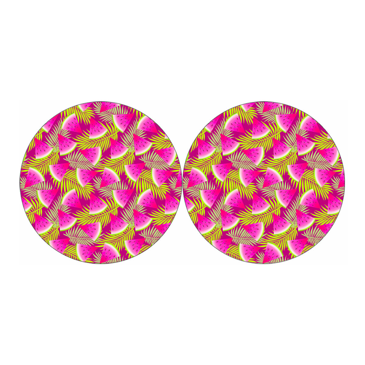 Purple Tropical Watermelon Pattern Print Car Coasters