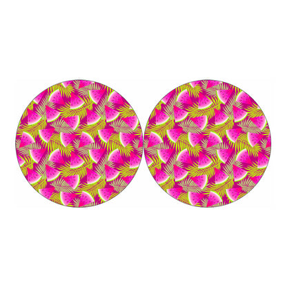 Purple Tropical Watermelon Pattern Print Car Coasters