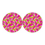 Purple Tropical Watermelon Pattern Print Car Coasters