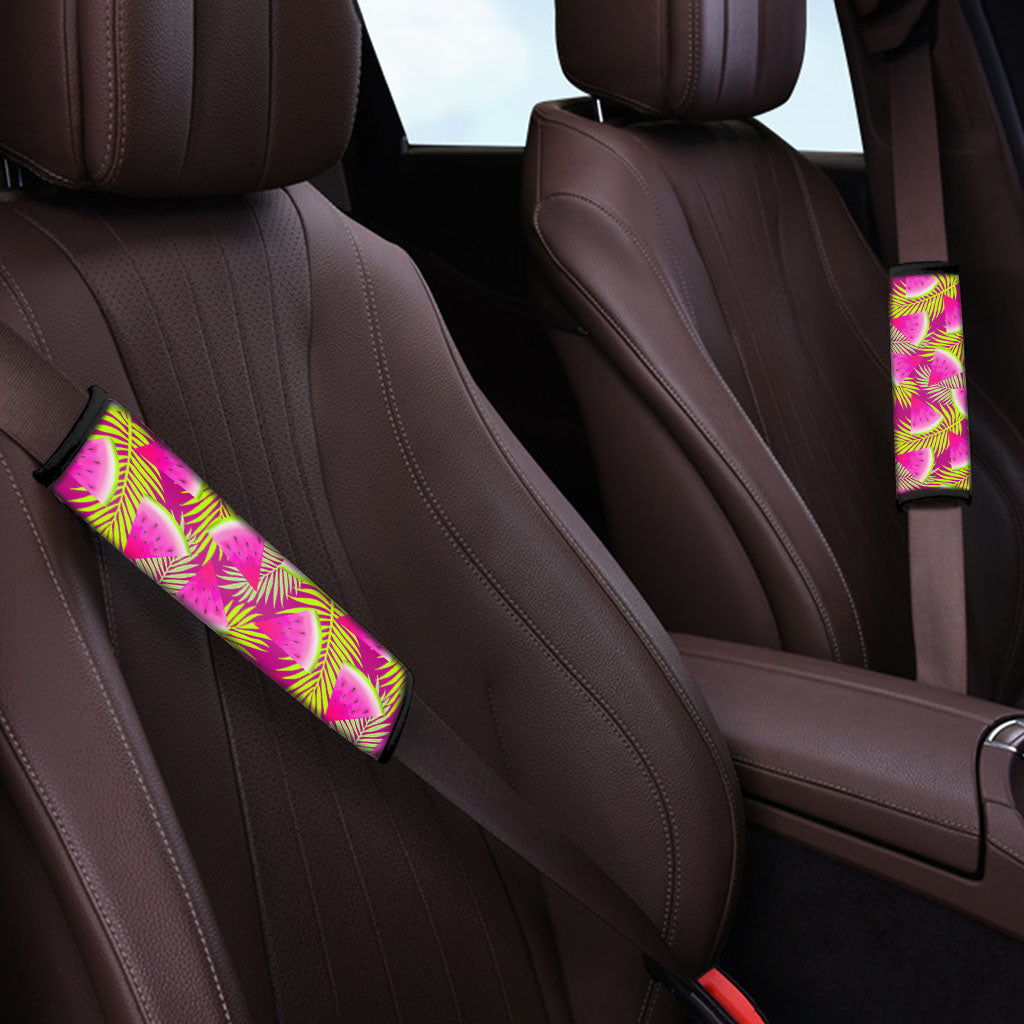 Purple Tropical Watermelon Pattern Print Car Seat Belt Covers