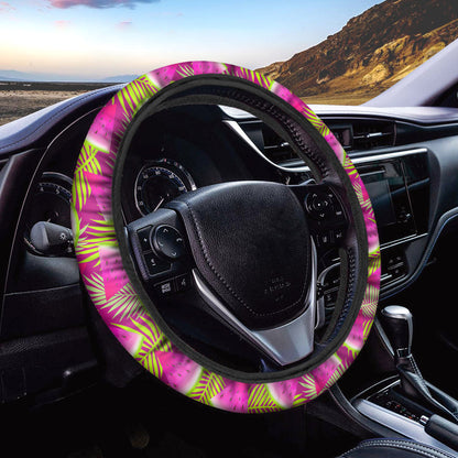 Purple Tropical Watermelon Pattern Print Car Steering Wheel Cover
