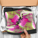 Purple Tropical Watermelon Pattern Print Comfy Boots GearFrost
