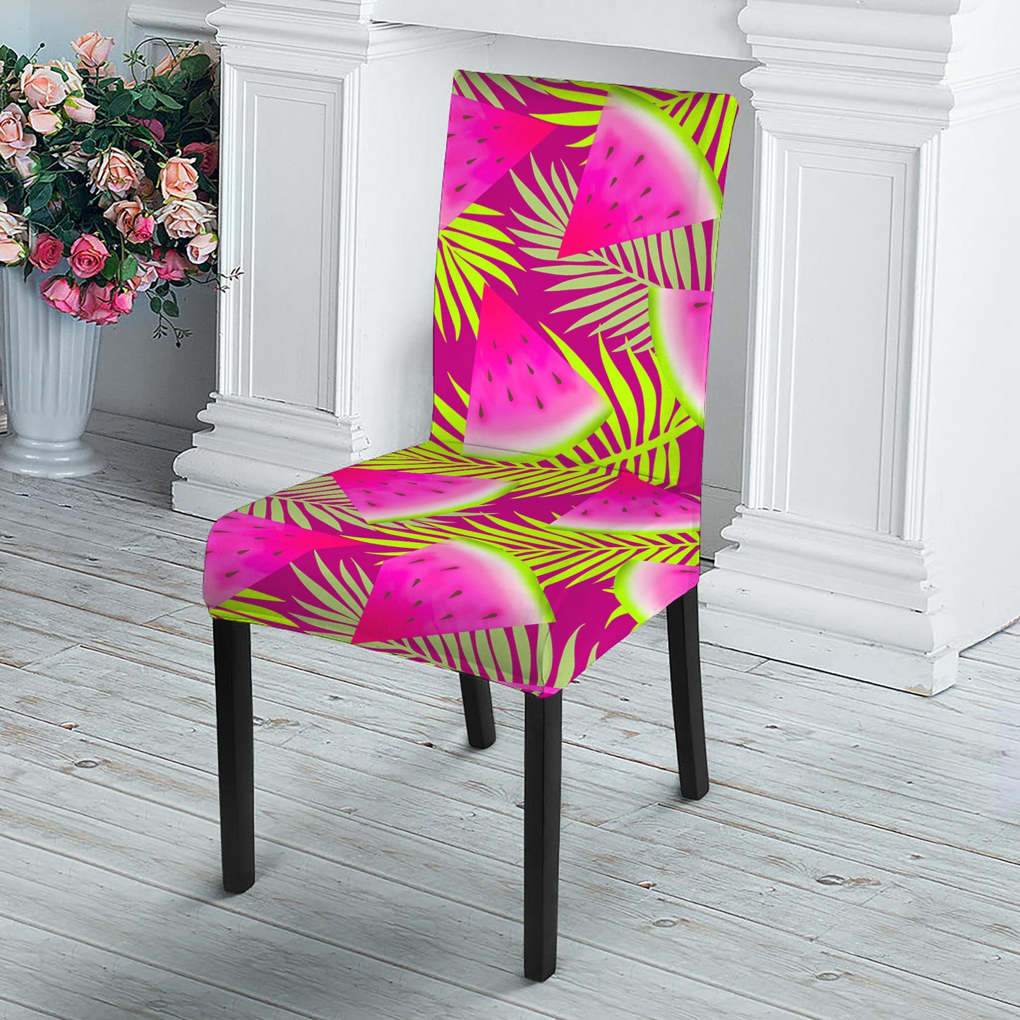 Purple Tropical Watermelon Pattern Print Dining Chair Slipcover