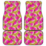 Purple Tropical Watermelon Pattern Print Front and Back Car Floor Mats