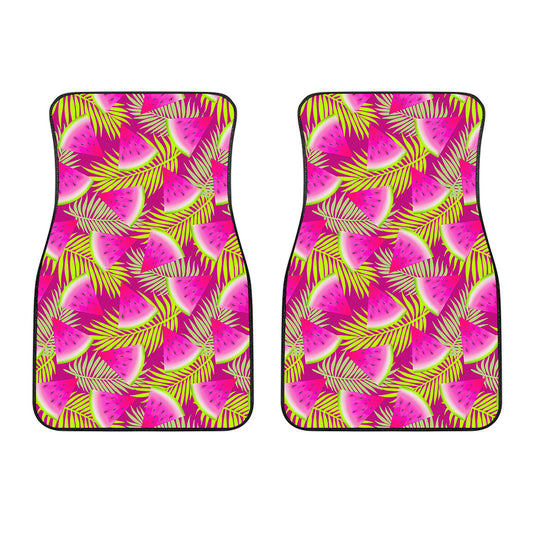 Purple Tropical Watermelon Pattern Print Front Car Floor Mats