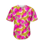 Purple Tropical Watermelon Pattern Print Men's Baseball Jersey
