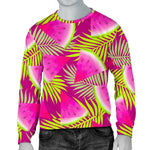 Purple Tropical Watermelon Pattern Print Men's Crewneck Sweatshirt GearFrost
