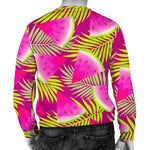 Purple Tropical Watermelon Pattern Print Men's Crewneck Sweatshirt GearFrost