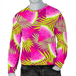 Purple Tropical Watermelon Pattern Print Men's Crewneck Sweatshirt GearFrost