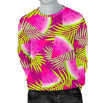 Purple Tropical Watermelon Pattern Print Men's Crewneck Sweatshirt GearFrost