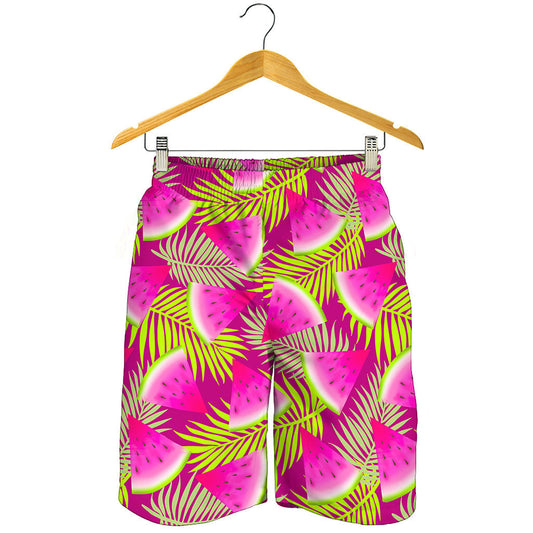 Purple Tropical Watermelon Pattern Print Men's Shorts