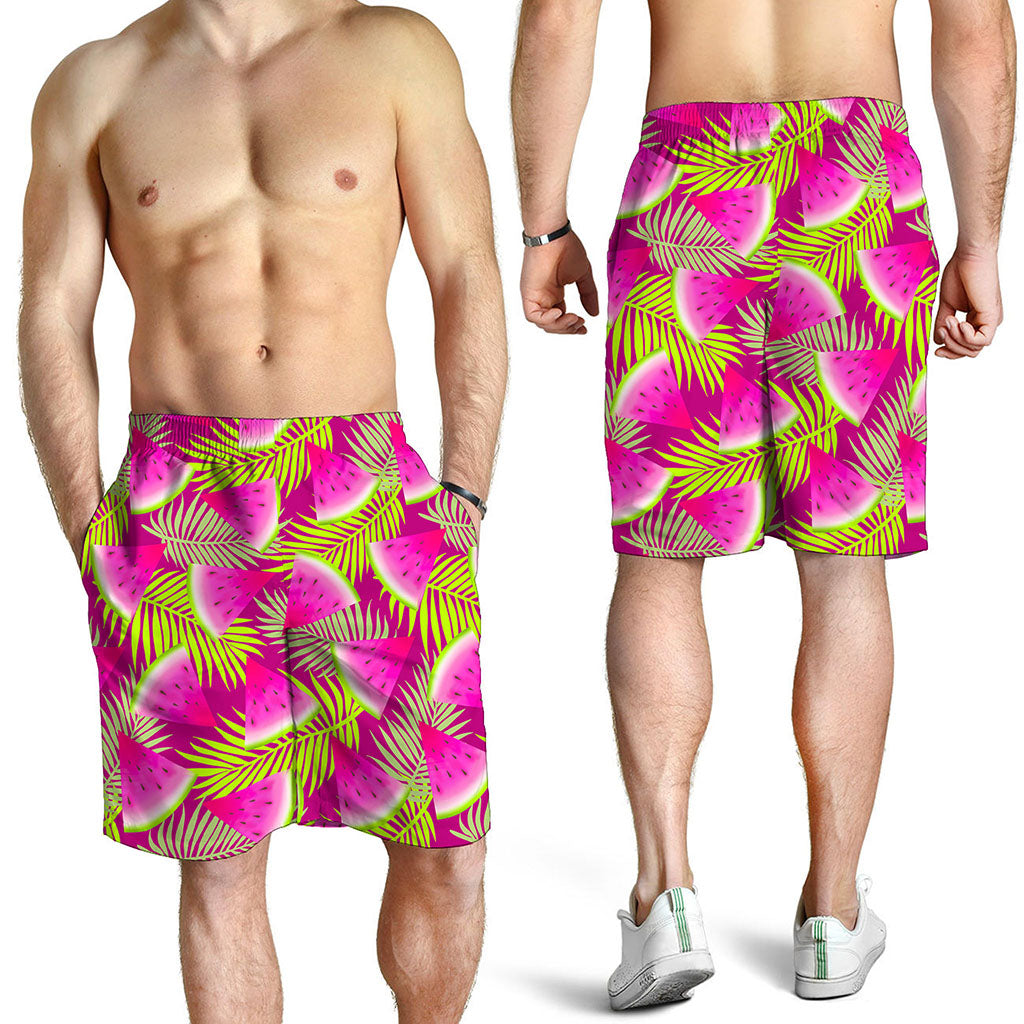 Purple Tropical Watermelon Pattern Print Men's Shorts