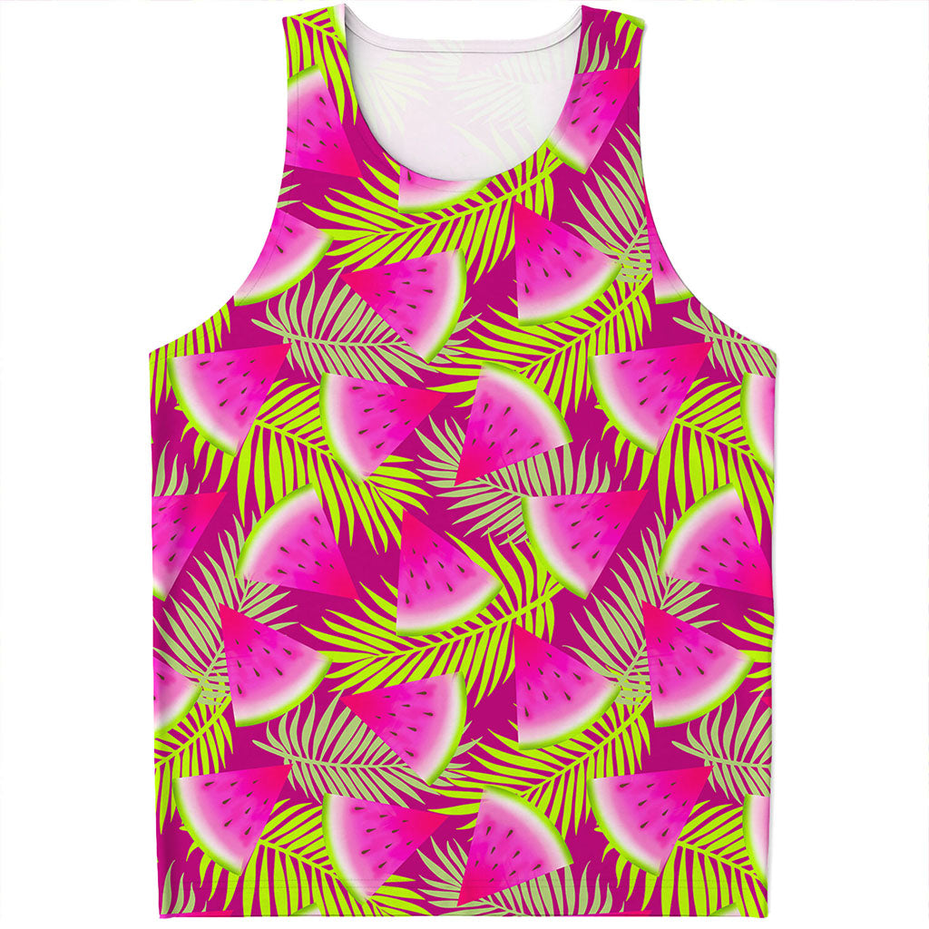 Purple Tropical Watermelon Pattern Print Men's Tank Top