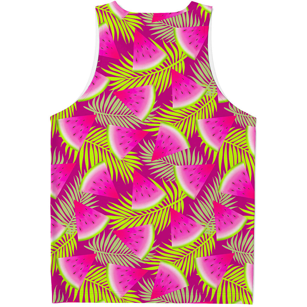 Purple Tropical Watermelon Pattern Print Men's Tank Top