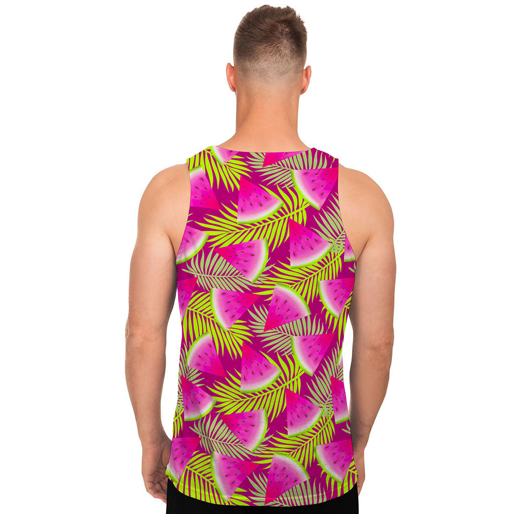 Purple Tropical Watermelon Pattern Print Men's Tank Top