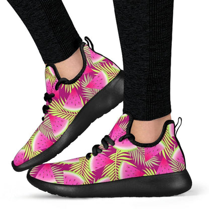 Purple Tropical Watermelon Pattern Print Mesh Knit Shoes GearFrost