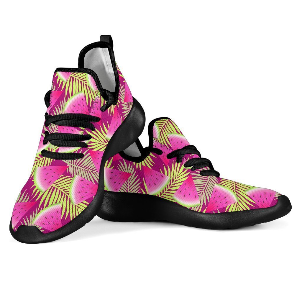 Purple Tropical Watermelon Pattern Print Mesh Knit Shoes GearFrost