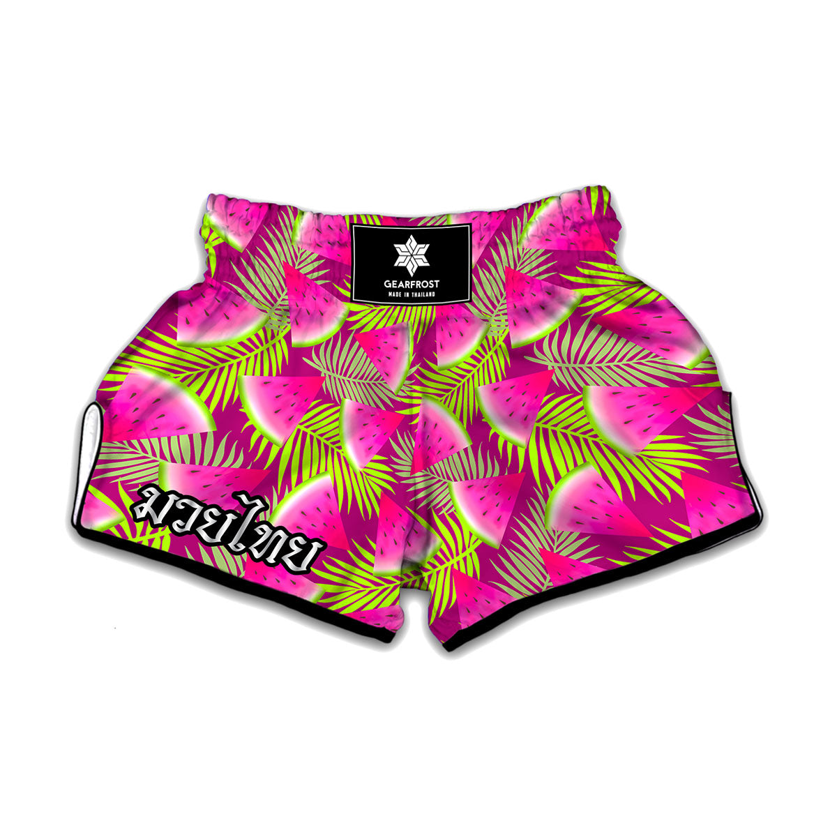 Purple Tropical Watermelon Pattern Print Muay Thai Boxing Shorts