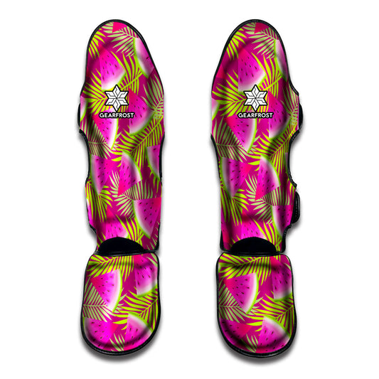 Purple Tropical Watermelon Pattern Print Muay Thai Shin Guard