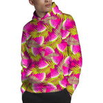 Purple Tropical Watermelon Pattern Print Pullover Hoodie