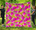 Purple Tropical Watermelon Pattern Print Quilt