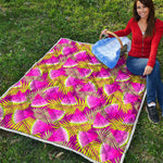Purple Tropical Watermelon Pattern Print Quilt