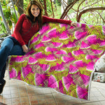 Purple Tropical Watermelon Pattern Print Quilt