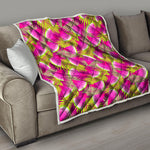 Purple Tropical Watermelon Pattern Print Quilt