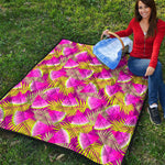 Purple Tropical Watermelon Pattern Print Quilt
