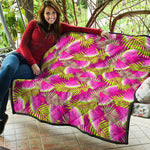 Purple Tropical Watermelon Pattern Print Quilt