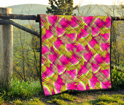 Purple Tropical Watermelon Pattern Print Quilt