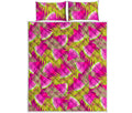 Purple Tropical Watermelon Pattern Print Quilt Bed Set