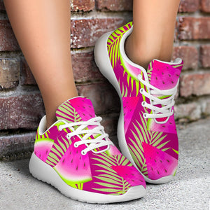 Purple Tropical Watermelon Pattern Print Sport Shoes GearFrost