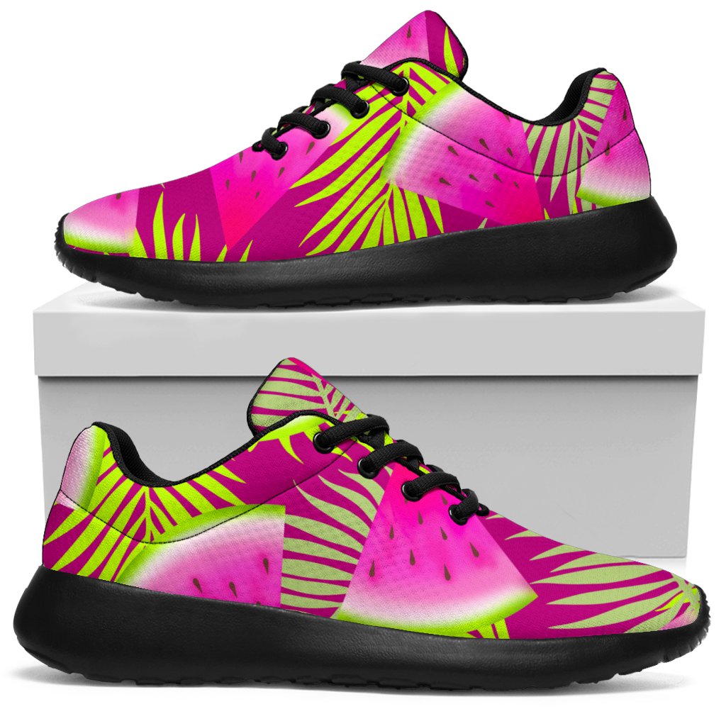 Purple Tropical Watermelon Pattern Print Sport Shoes GearFrost