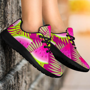 Purple Tropical Watermelon Pattern Print Sport Shoes GearFrost