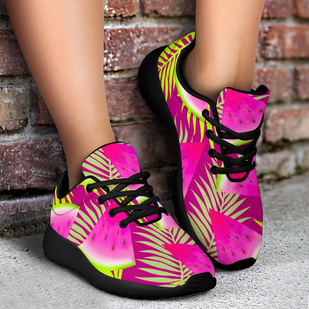 Purple Tropical Watermelon Pattern Print Sport Shoes GearFrost