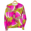 Purple Tropical Watermelon Pattern Print Women's Crewneck Sweatshirt