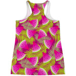 Purple Tropical Watermelon Pattern Print Women's Racerback Tank Top