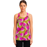 Purple Tropical Watermelon Pattern Print Women's Racerback Tank Top