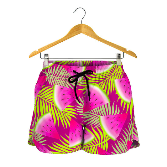 Purple Tropical Watermelon Pattern Print Women's Shorts