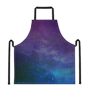 Purple Turquoise Galaxy Space Print Apron