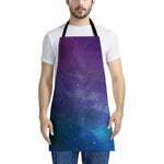 Purple Turquoise Galaxy Space Print Apron