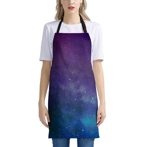 Purple Turquoise Galaxy Space Print Apron