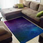 Purple Turquoise Galaxy Space Print Area Rug GearFrost