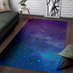 Purple Turquoise Galaxy Space Print Area Rug GearFrost