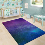 Purple Turquoise Galaxy Space Print Area Rug GearFrost