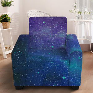 Purple Turquoise Galaxy Space Print Armchair Slipcover