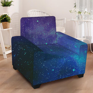 Purple Turquoise Galaxy Space Print Armchair Slipcover